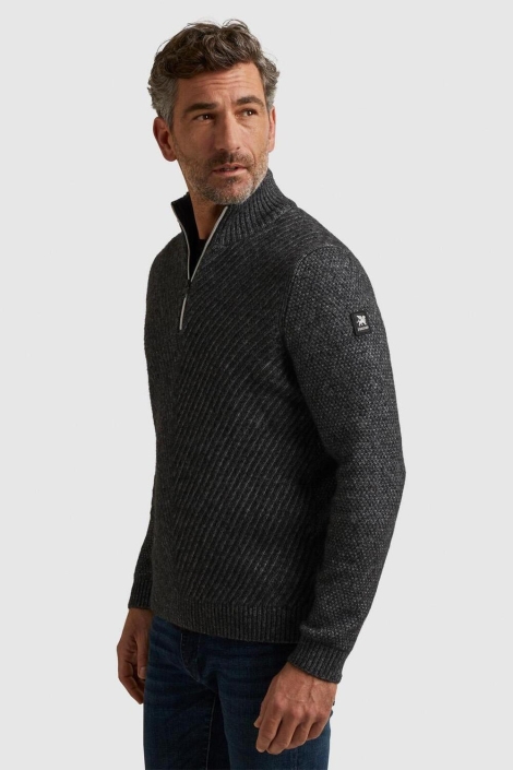 Vanguard half zip collar wool blend